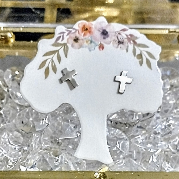 925 Sterling Silver Cross Kids Cross Earrings - Picture 1 of 5